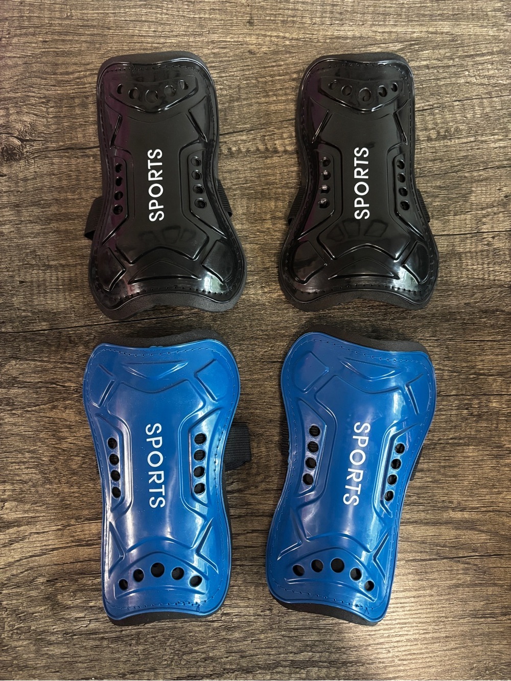 Sports Shin Guards - Black & Blue - adjustable (kids and men’s )